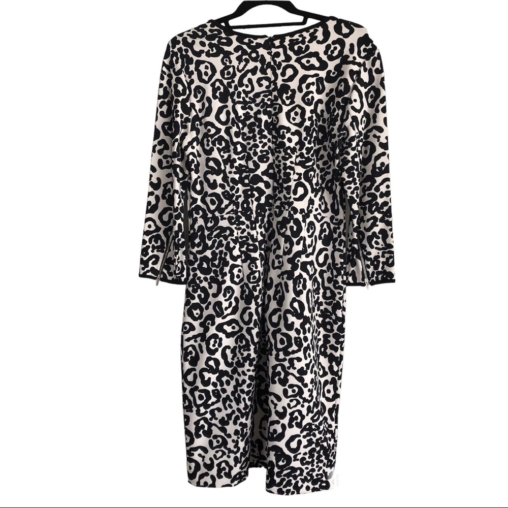 NEW! ANN TAYLOR leopard Long Sleeve Ponte Dress - Size 8